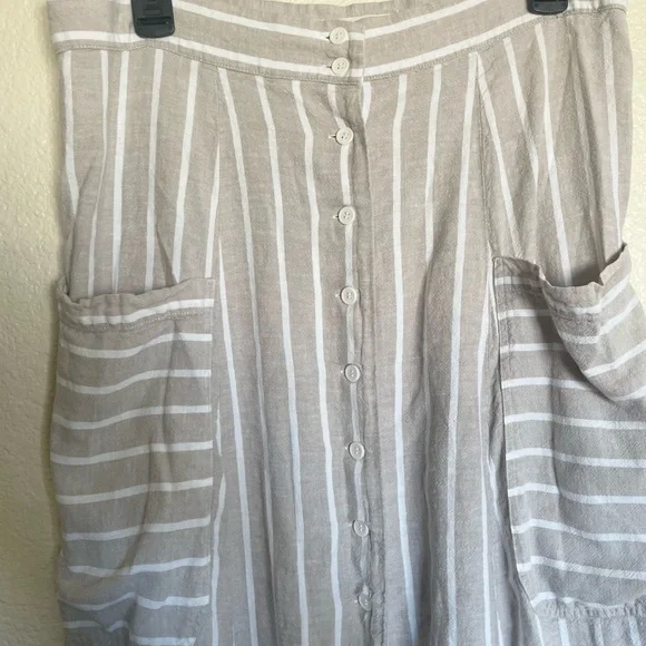Happy X Nature Linen Blend Serene Midi Button Front Skirt - Picture 4 of 8
